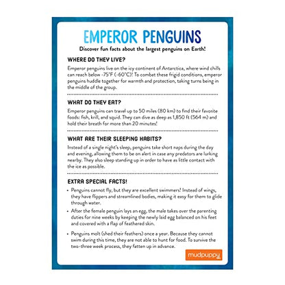 Mudpuppy Penguin's Iceberg Adventure Cooperative Game from Shape Matching Game with 1 Game Board, 2 Penguin Movers, 1 Snowflake Token, 29 Tiles & Wildlife Facts, Perfect for Family Game Night, 3++ - color: Penguin Iceberg