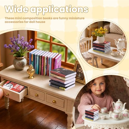500pcs Mini Books Miniatures Dollhouse Books for Anxiety Bookshelf Library | Tiny Plastic Books for Dollhouse Decor Accessories DIY Crafting Bookshelf Fillers - style: 500pcs Mini Books
