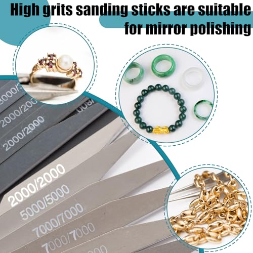 Honoson 10 Pcs Sanding Sticks for Plastic Models Polishing Stick Buffing Sanding Sticks for Assorted Grits Crafts Metal Wood Sandpaper Tools(Low Grits Rating,Double Angle Shape) - style: Double Angle Shape