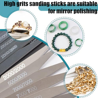 Honoson 10 Pcs Sanding Sticks for Plastic Models Polishing Stick Buffing Sanding Sticks for Assorted Grits Crafts Metal Wood Sandpaper Tools(Low Grits Rating,Double Angle Shape) - style: Double Angle Shape