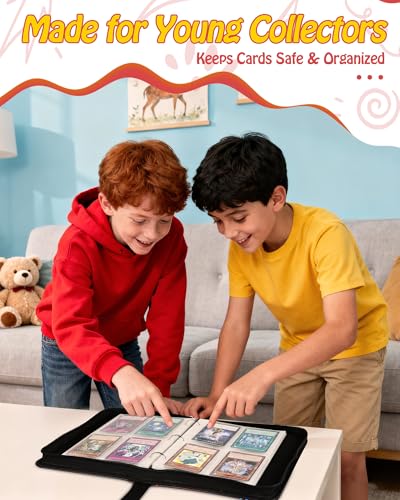 Best baseball card binder 4-Pocket holds 480 cards, 120 pages side-loading, PU leather zip waterproof cover, acid-free pages, for home storage & card shows, baseball cars binder, gift kids boys girls! - color: 4-White