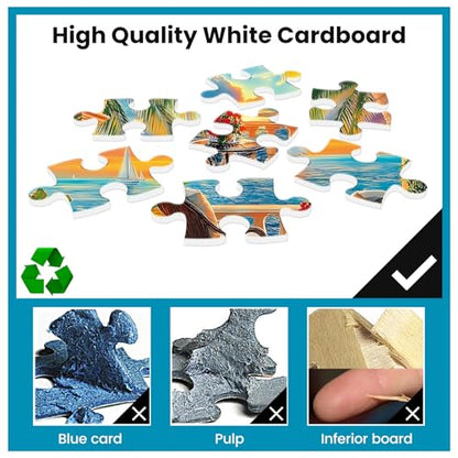 Puzzles for Adults 500 Pieces, Jigsaw Puzzles 500 Pieces Adult Puzzles Ocean Sunset Puzzle Recycled Cardboard Funny Challenging Puzzle Game Activity Nights Gift Toy 20.5x15inch - style: Ocean