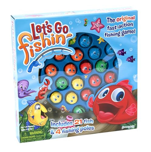 Let's Go Fishin' Game by Pressman - The Original Fast-Action Fishing Game!, 1-4 players - style: Let's Go Fishin'
