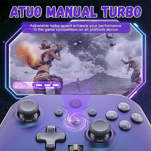 Xexvyrin Wireless Controller for X-box One, X-box Series X/S, PC, Switch, iOS, Android, LED Gaming Controller with TURBO, Macro Function, 6-Axis Gyro, 3.5mm Audio Jack, WiFi Connectivity (Metallic Blue) - color: Metallic Blue