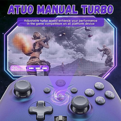 Xexvyrin Wireless Controller for X-box One, X-box Series X/S, PC, Switch, iOS, Android, LED Gaming Controller with TURBO, Macro Function, 6-Axis Gyro, 3.5mm Audio Jack, WiFi Connectivity (Metallic Blue) - color: Metallic Blue