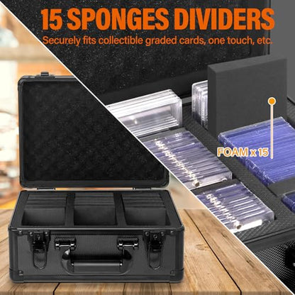 Graded Card Storage Box, Top Loaders Storage Case, Sports Trading Card Box, Cards Slab Case PSA MTG CSG BGS SGC Magnetic Holder, Waterproof Carrying Collector Storage Boxes - size: Large