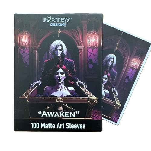 Foxtrot Designs Coffin Vampire TCG Art Card Sleeves - 100 Count Card Protectors with Matte Textured Back - Compatible with Magic The Gathering and Other TCGs & LCGs (Awaken) - color: Awaken