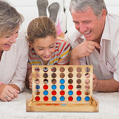 Glintoper Shut The Box & 4 in a Row Tables Game Set, Classic Wood Dice Game with Numbers & Line Up 4 Game for Kids Family, Living Room Rustic Coffee Table Decor, Travel Game Strategy Board Games - style: Shut The Box & 4 in a Row