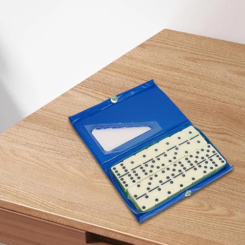 Double Six Dominoes Set, 28 Tiles with Storage Case, Classic Table Game for Kids and Adults, Blue - color: Blue