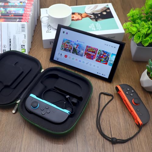 sisma Carry Case Compatible with Nintendo Joy-Con 2 & Straps, Buttons & Joysticks Full Protection, Hard Shell Switch 2 Controllers Compact Case Travel Storage Pouch, Armygreen - color: Green - Fits Joy-Con 2 & Straps