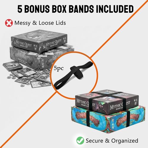 Board Game Bag with Multi-Pockets – Convertible Tote & Shoulder Carry, Includes 5 Elastic Box Bands, 20.5 x 12.6 x 12.6 Inches, for Game Night, Travel & Storage for Gamers (Black) - color: Black