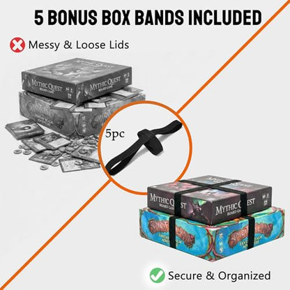 Board Game Bag with Multi-Pockets – Convertible Tote & Shoulder Carry, Includes 5 Elastic Box Bands, 20.5 x 12.6 x 12.6 Inches, for Game Night, Travel & Storage for Gamers (Black) - color: Black
