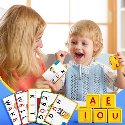 Montessori Matching Letter Game for Kids Ages 3-8 | Educational Learning Spelling Toys with Storage Function | Christmas Birthday Gifts for 3 4 5 6 Year Old Boys & Girls | Larger Pink (50% Bigger) - style: Big Size-Pink
