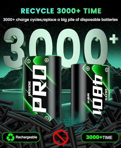 DINOSTRIKE 4X 4800mWh PRO Battery Pack Compatible with Xbox One/Series S/X 【Recharged 3000+ Time】 Battery Pack Rechargeable for Xbox Controller (4X 4800mWh Pro Batteries)