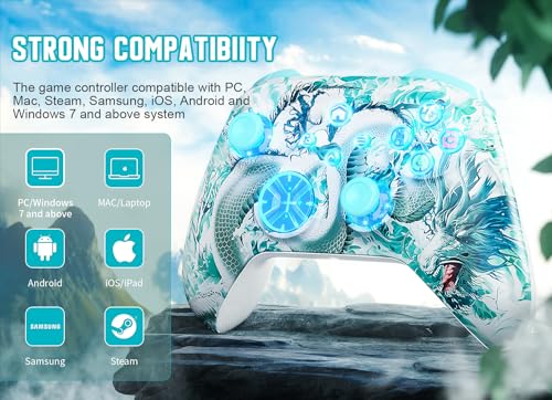 Gamrombo Wireless Gaming Controller Replacement for Xbox One, Xbox Series X|S, Xbox One S|X Controller with Hall Triggers, Hall Joysticks, Adjust RGB Light, Marco, Turbo, Audio Jack