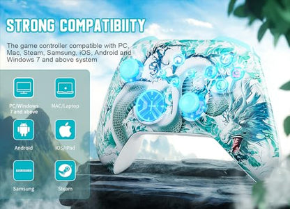 Gamrombo Wireless Gaming Controller Replacement for Xbox One, Xbox Series X|S, Xbox One S|X Controller with Hall Triggers, Hall Joysticks, Adjust RGB Light, Marco, Turbo, Audio Jack