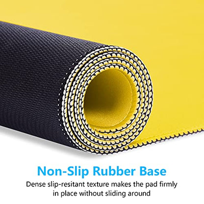 Dapesuom Large Gaming Mouse Pad, Extended Mouse Mat with Stitched Edges, Full Size Keyboard Pad with Non-Slip Base, Big XXL Computer Desk Mats for Gamer, Laptop, Office, 31.5 x 15.7in, Yellow - color: Apricot Yellow, size: 31.5L x 15.7W inches