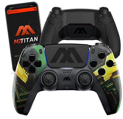 MODDEDZONE Smart Extreme Modded Controller + Anti Recoil 2 Remap Buttons & Interchangeable Thumbsticks & Hair Triggers, Tactical Buttons Compatible with PS5 Custom Controller PC (Ragnarok) - color: Ragnarok