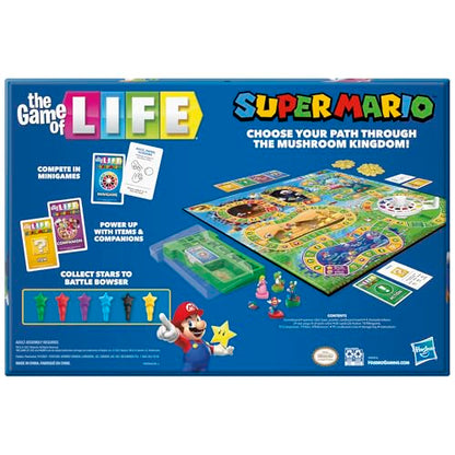 Hasbro Gaming The Game of Life: Super Mario Edition Board Game for Kids Ages 8 and Up, Play Minigames, Collect Stars, Battle Bowser