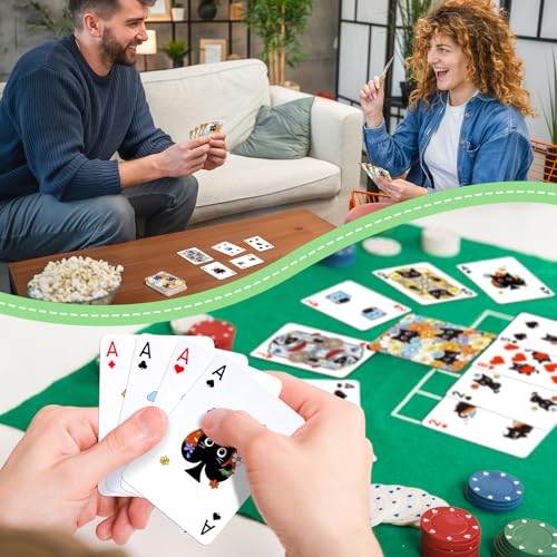 Playing Cards, Cute Black Cat Playing Cards, Floral Cats Themed Deck of Cards for Game Nights, Premium Standard Size Poker Cards for Card Games, Parties, Travel, Casino Games & Cat Lover Gifts