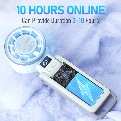 PlayHot Portable Handheld Cooling Fan, Travel Essentials, Gifts for Women | Instant Cooling, 10m/s Airflow, 5-Speed, 10H Max, USB-C Rechargeable, LED Display, 3-in-1 Foldable for Cruise, Beach Vacation - color: green