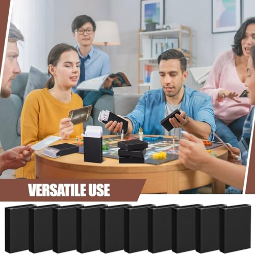 Jexine 50 Pieces Playing Card Box Deck Boxes Empty Playing Case Card Holder Bulk Organize Storage Board Game Box Fits Baseball Trading (Black) - color: Black