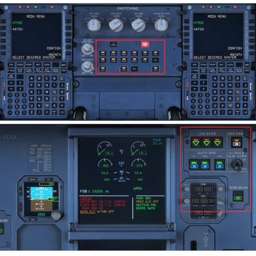 EnuoChbuild Flight Simulator Panel COCKPI Landing Gear Indicator Integrated Panel Compatible with Games on the Windows Platform - Supports Major Airplane Models