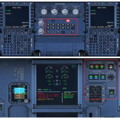 EnuoChbuild Flight Simulator Panel COCKPI Landing Gear Indicator Integrated Panel Compatible with Games on the Windows Platform - Supports Major Airplane Models