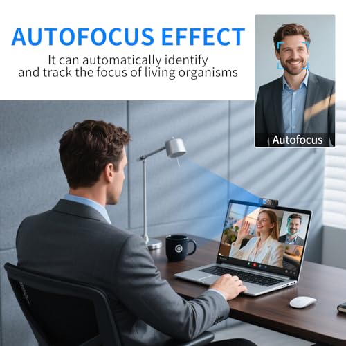 4K Webcam with Microphone, 24MP Ultra HD Web Cam for Desktop Computer, Streaming Camera for PC with Auto Light Correction & Wide Angle, Plug and Play USB Computer Camera for Laptop/Mac/Zoom/Teams