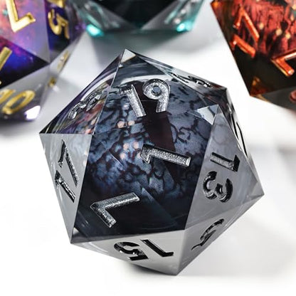 Mini Planet 50mm Chonk Sharp Edge Liquid Core Polyhedral Board Game RPG Resin D20 Dice - color: Dragon Eye Dice 2
