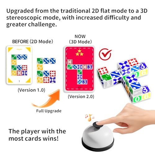 2.0 Family Board Game for Kids & Adults, Block Puzzle Games, 2+ Player Card Matching Puzzles for Children, Birthday Easter Christmas Party Gifts for Boys & Girls - size: Edition 2.0: 2-4 players