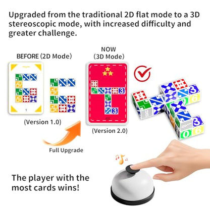 2.0 Family Board Game for Kids & Adults, Block Puzzle Games, 2+ Player Card Matching Puzzles for Children, Birthday Easter Christmas Party Gifts for Boys & Girls - size: Edition 2.0: 2-4 players