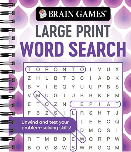 Brain Games - Large Print Word Search: Unwind and Test Your Problem-Solving Skills | Easy to Read, Fun to Solve | Gift for Adults & Seniors