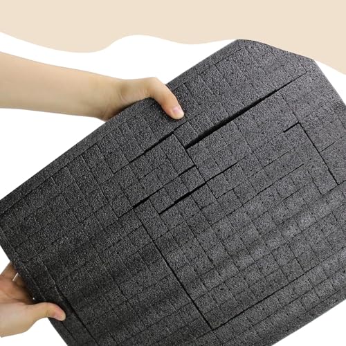 Polyurethane Foam Sheet 16 x 12 x 2 Inch | Cuttable Foam Inserts, Pluck Pre Cube Sheet, Bottom Use for Board Game Box Cases Storage Drawer