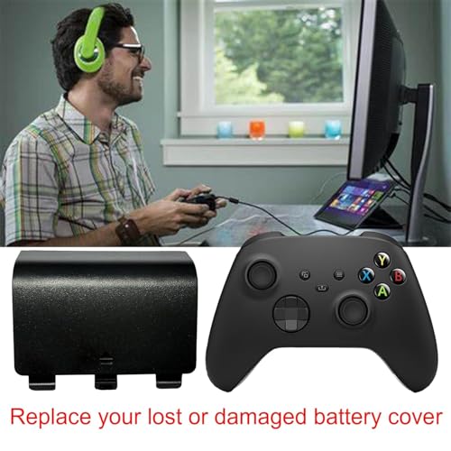 NHuaXiong 4 Pack Battery Back Cover for Xbox Series X/S Controller, Replacement Battery Back Shell Covers for Xbox Series S, Series X Controller[NOT for Xbox One,One X/S] (Black) - color: Black