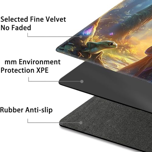 for MTG Game Playmat - 24 x 14 inches with Dices and Storage Bags, Non-Slip Base for TCG and Board Game Card Mats, Trading Card Games Mat, Frog Wizard Pattern Collectible Card Playmats - color: Jv-playmat-p7-1-d106