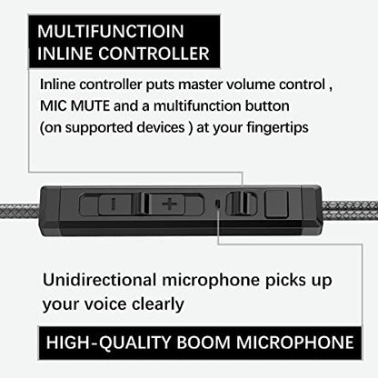 KASOTT Soundmaster Pro V1 - Gaming Earbuds in Ear with Dual Audio Drivers,Battle Buds,In-Line Mic with Mute And Volume Control, Compatible with Xbox Series,Xbox One,Ps5,Ps4,Switch,Pc with 3.5mm(White)