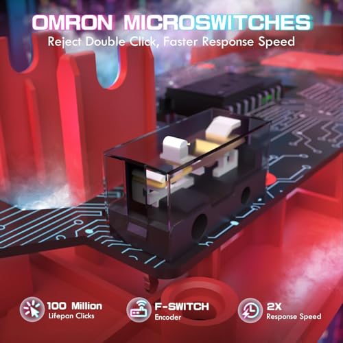 ATTACK SHARK X1 Ultralight Tri Mode Wireless 40000 DPI Gaming Mouse-Red | Magnetic RGB Charging Dock,PixArt PAW3395 Pro Sensor,BT/2.4Ghz/Wired,1K Polling,Optical Micro Switch,Driver for PC Mac Gamer - color: Red