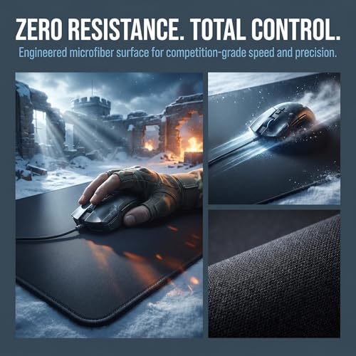 XXL Gaming Mouse Pad 23.6x11.8 inch, Snowfield Assault Team Anime Theme Desk Mat, Ice Snow Battlefield Scene Large Mousepad,Fantasy Artistic Keyboard Mouse Mat (Snowfield Battle Team) - color: Snowfield Battle Team