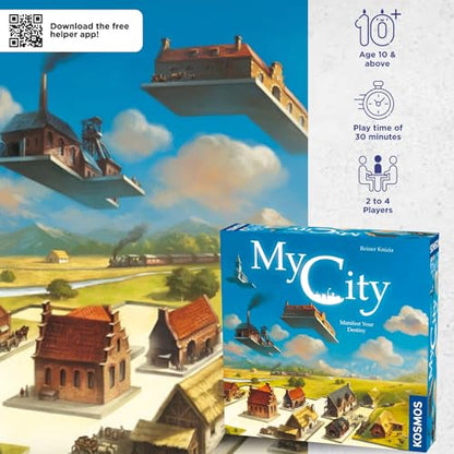 Thames & Kosmos My City | Family – Friendly | Legacy Board Game | Kosmos Games | 2 to 4 Players | Ages 10 and Up | Award Winning Designer Reiner Knizia , Blue - style: My City