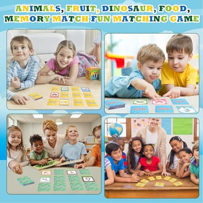 Zubebe 4 Sets Memory Matching Game for Kids Memory Match Fun Matching Game Educational Toys for Family Night, Party Favors, Classroom Prizes (Style 2) - style: Style 2