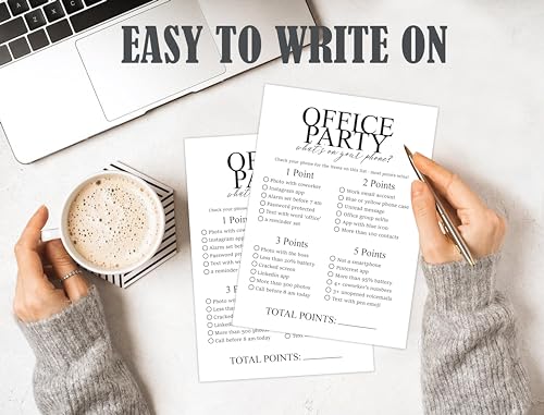 Tuyashua Office Party What's On Your Phone Games, Work Party Games, Team Building Group Office Game, Work Happy Hour Idea, Great for Coworker or Adult Trivia Game, Set of 30 Cards - OP07
