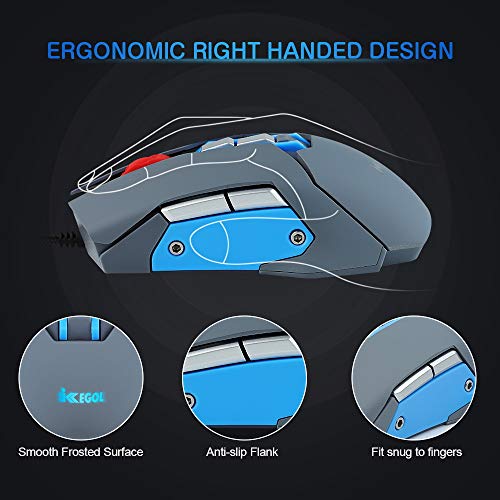 iKKEGOL USB Gaming Mouse with Mouse Pad, 9 Programmable Buttons,with Speaker, Microphone,Temperature and Humidity Display, 16G U Flash Drive RGB Breathing Light Wired Computer Mouse PC Gaming Mice