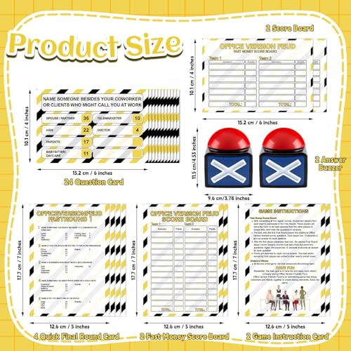 Office Party Friendly Feud Game with 2 Answer Buzzers, Fun Team Building Board Games for Adults Feud Card Trivia Quiz Activities for Holiday Party Work Staff Coworkers Office Group Employee - style: Office