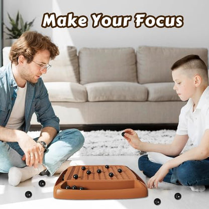 Magnet Game, Magnetic Game Board Games for Kids 8-12 and Adults, Magnet Chess Set Family Games Ideal for Family and Friend Games Night, 2-4 Players - style: Brown 40 Bead