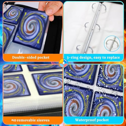 Trading Card Binder 9 Pocket 900 Cards Holder | 9-Pocket, 50 Sleeves, Fits 900 Cards Holder (900)