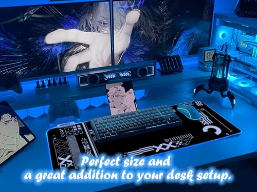 JMIYAV White Gaming Mouse Pad RGB Mousepad Non-Slip Rubber Base Extra Large Cool XL XXL Computer Desk Pad Gaming Accessories LED Light Up Extended Big Mouse Pad for Gamer Stealth HUD - color: Stealth HUD
