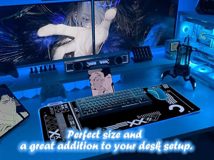 JMIYAV White Gaming Mouse Pad RGB Mousepad Non-Slip Rubber Base Extra Large Cool XL XXL Computer Desk Pad Gaming Accessories LED Light Up Extended Big Mouse Pad for Gamer Stealth HUD - color: Stealth HUD