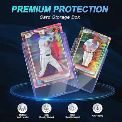 400 Card Sleeves, Clear Hard Sleeves for Cards, 3"X4" Card Protectors, Baseball Card Sleeves, Hard Plastic Card Holder for Trading Sports Football Game Cards (200 Hard Sleeves+200 Penny Sleeves) - size: 200 Hard+200 Soft Sleeves