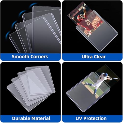 1000 Pack Card Sleeves Hard Plastic, Arjiekwei 3"X 4" Baseball Cards Protectors Plastic, Premium Card Holder for Trading Sports Baseball Football Game Cards (500 Hard + 500 Soft) - size: 500 Hard Sleeves + 500 Soft Sleeves